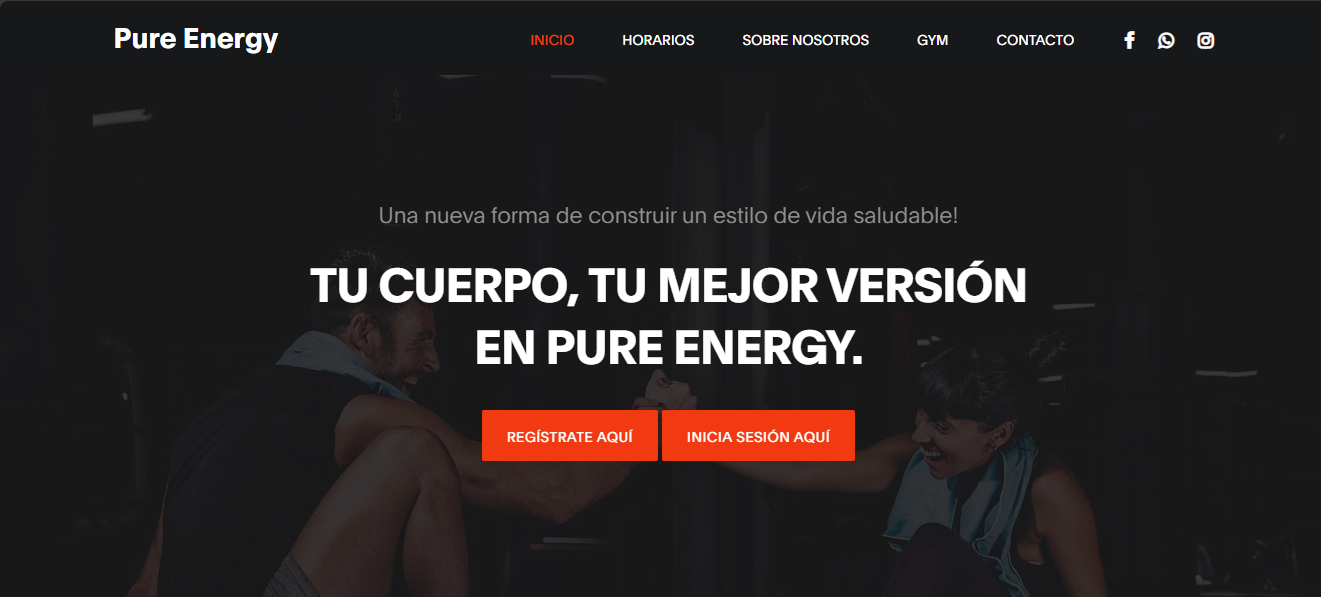 Página Web Gimnasio