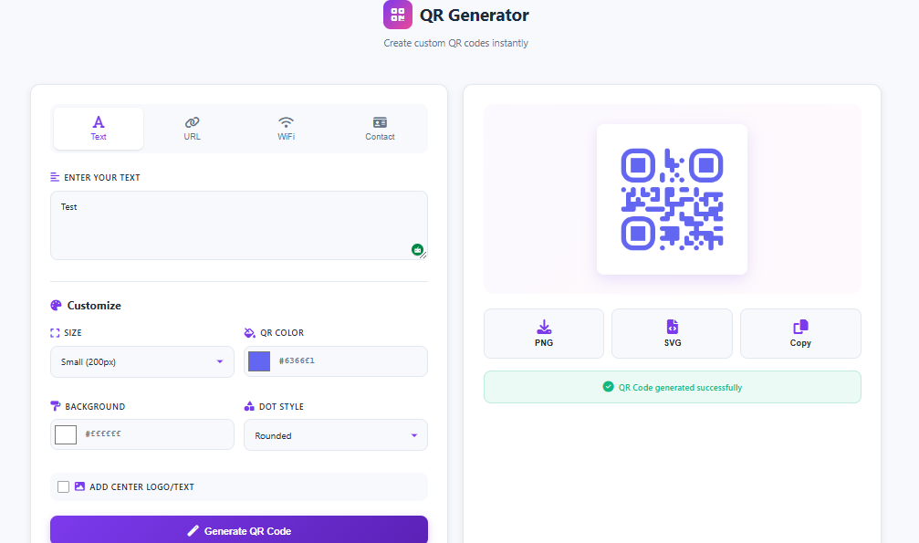 Generador de Códigos QR