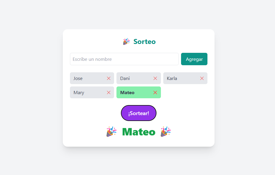 Sorteo de nombres